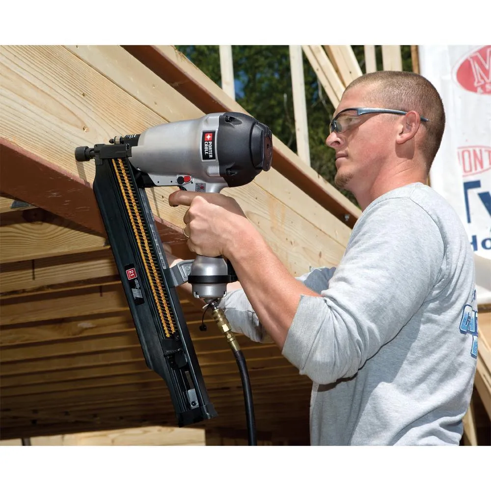 21-Degree 3-1/2 in. Full Round Framing Nailer with Bonus Pneumatic 15-Degree Coil Roofing Nailer, photo 10 of 11