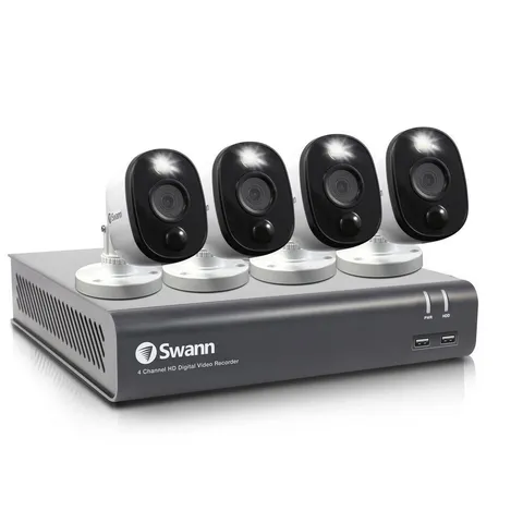DVR-5580 4-Channel 4K UHD 1TB DVR Security Camera System with Four 4K Wired Bullet Cameras
