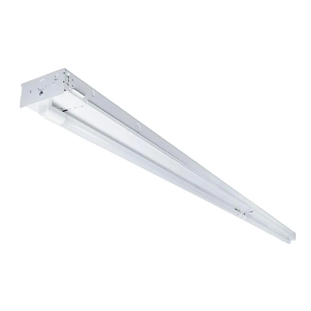 8 ft. 52-Watt 2-Light White Strip Light Fixture T8 Industrial LED with 3250 Lumens DLC Flex Tubes 120-277-Volt 3500K, photo 2 of 5