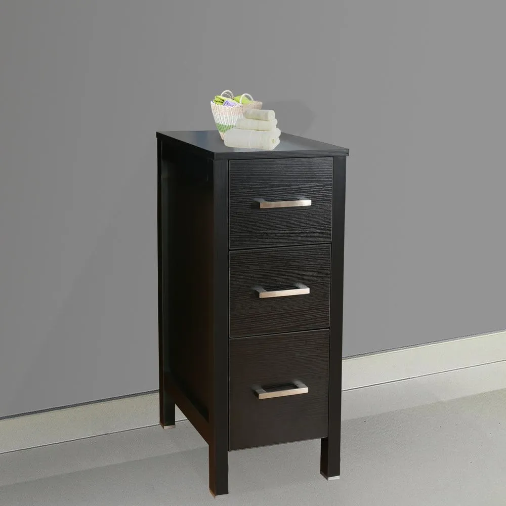 CASAINC 20 in. W x 12 in. D x 30 in. H Bathroom Vanity Cabinet Linen Cabinet with Three Drawers in Black, photo 6 of 9