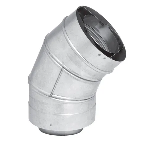 3 × 5 in Stainless Steel Concentric Venting 45-Degree Elbow for Indoor Tankless Gas Water Heater Installations