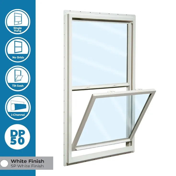 RELIABILT 150 Series New Construction 31-1/2-in x 61-1/2-in x 3-1/4-in Jamb White Vinyl Dual-pane Single Hung Window Half Screen Included, photo 5 of 8