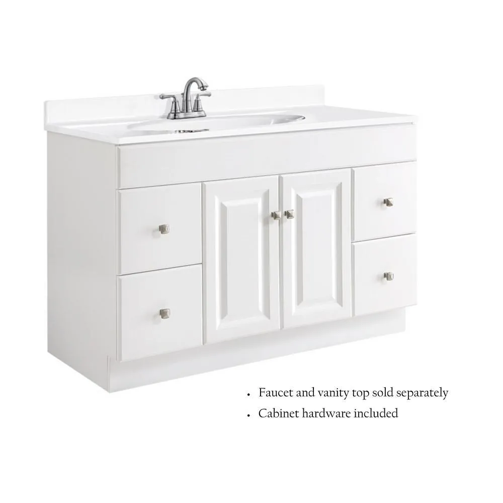 Wyndham 48 in. W x 21 in. H Bathroom Vanity Cabinet Only in White Semi-Gloss, photo 8 of 34