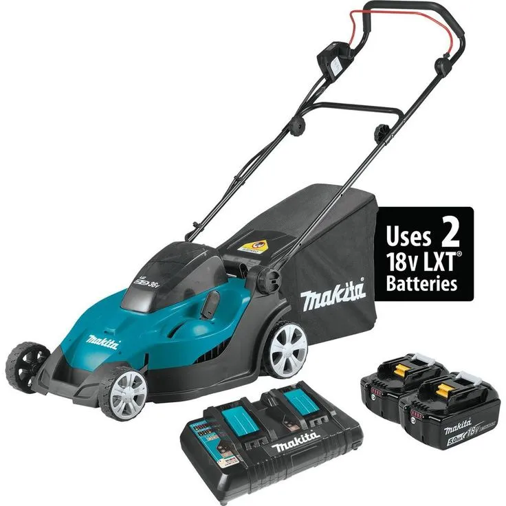 Makita 17 in. 5.0 Ah 18-Volt X2 (36-Volt) LXT Lithium-Ion Cordless Walk Behind Push Lawn Mower Kit, photo 10 of 11