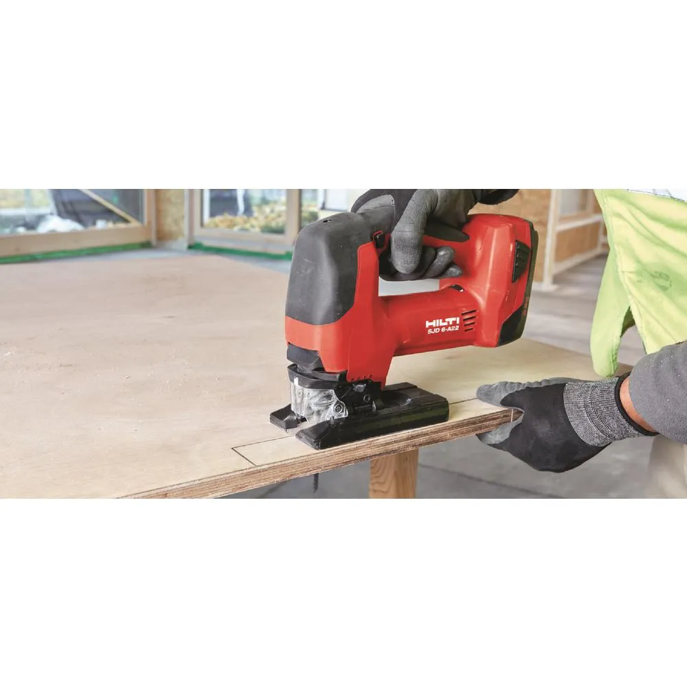 Hilti 22-Volt SJD 6-A Keyless Cordless Variable Speed Orbital Jig Saw Kit with (2) 2.6 Amp Li-Ion Batteries, Charger and Bag, photo 10 of 10