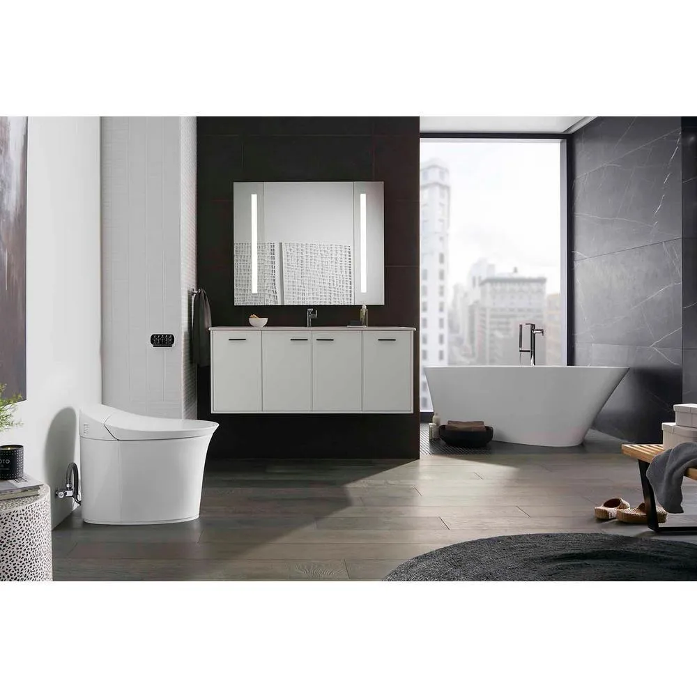 Veil Comfort Height Intelligent 1-Piece 0.8 or 1.28 GPF Dual Flush Elongated Toilet in White Seat Included, photo 8 of 12