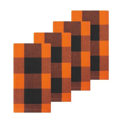 Farmhouse Living Fall Buffalo Check 20 in wide · 20 in long Black/Orange Napkins
