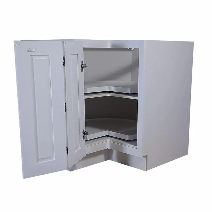 Brookings Plywood Ready to Assemble Shaker 36x34.5x24 in. 2-Door Lazy Susan Corner Base Kitchen Cabinet in White, photo 10 of 16