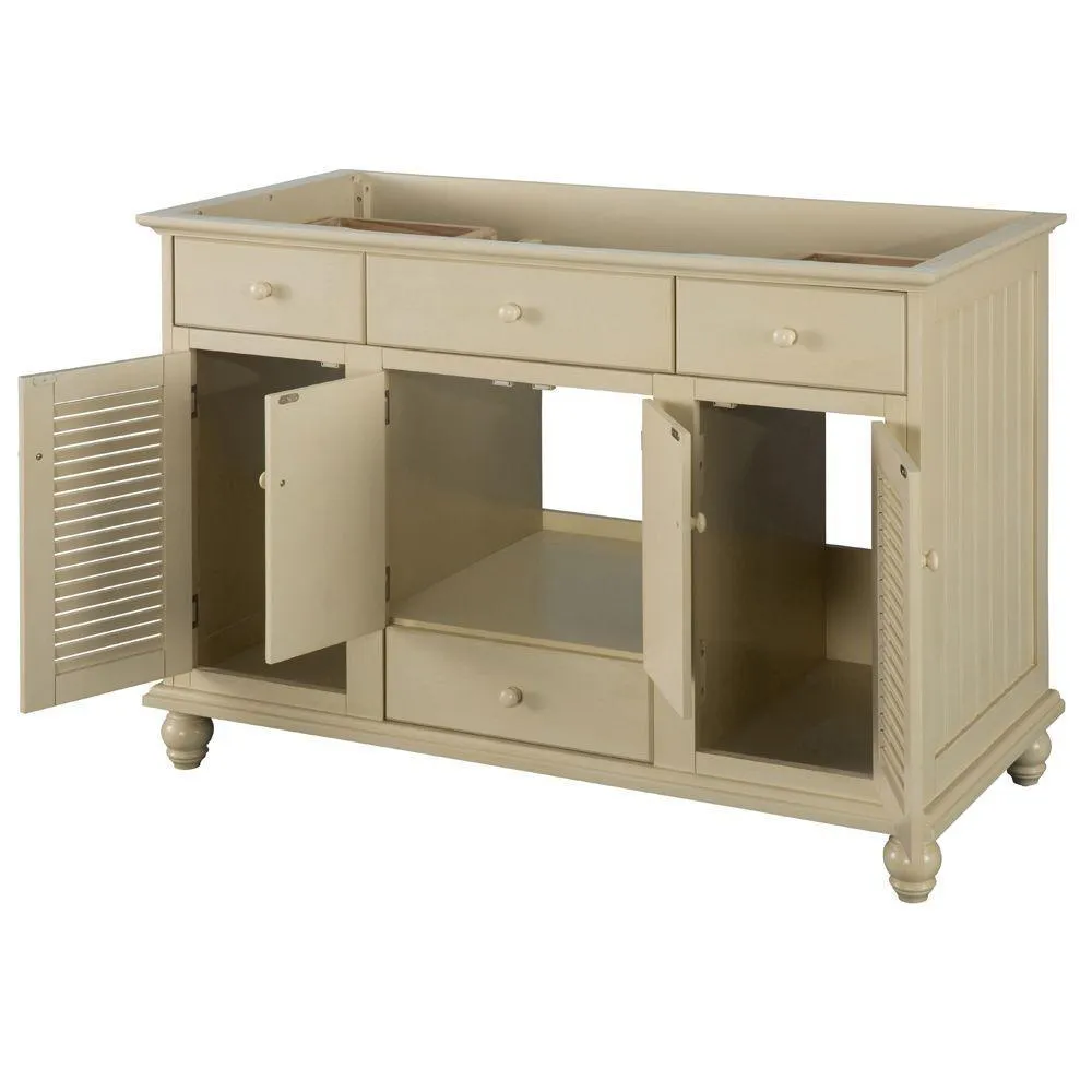 Cottage 48 in. W Bath Vanity Cabinet Only in Antique White, photo 8 of 17