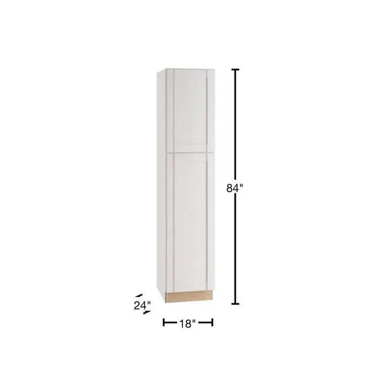 Home Decorators Collection Washington Vesper White Plywood Shaker Assembled Utility Pantry Kitchen Cabinet Soft Close L 18 in W x 24 in D x 84 in H, photo 4 of 7