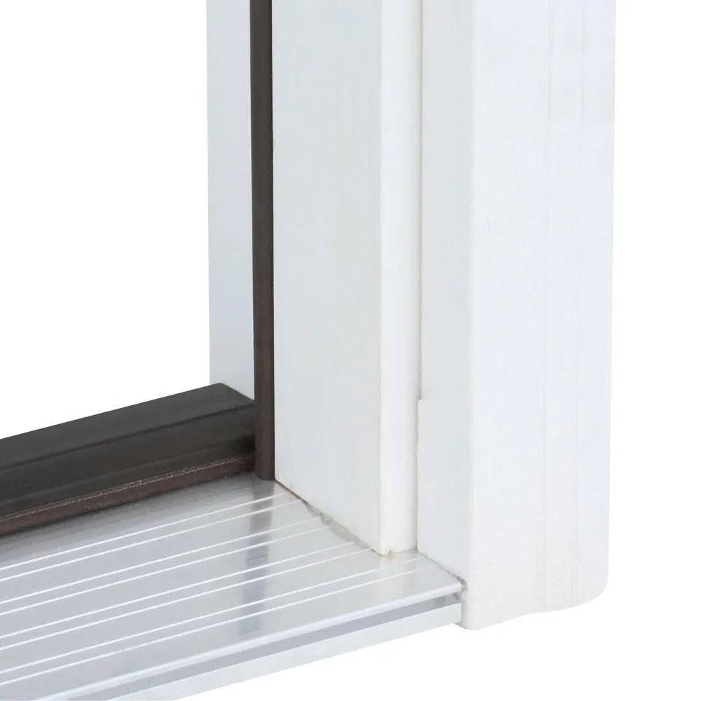 JELD-WEN 36 in. x 80 in. 6 Lite Craftsman Primed Steel Prehung Left-Hand Inswing Front Door w/Brickmould and Shelf", photo 9 of 16