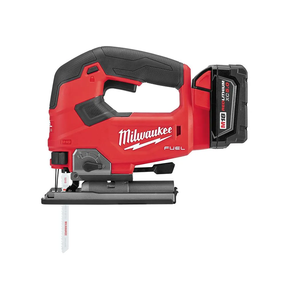 M18 FUEL 18-Volt Lithium-Ion Brushless Cordless Jig Saw Kit With (1) 5.0Ah Battery, Charger and Case, photo 6 of 14