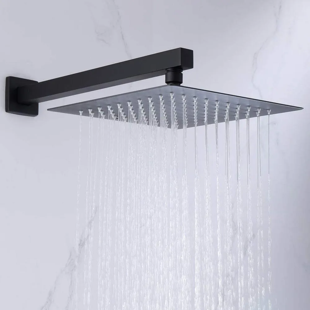 3-Handle 1-Spray High Pressure Tub and Shower Faucet with Hand Shower in Matte Black Ceramic Disc (Valve Included), photo 4 of 9