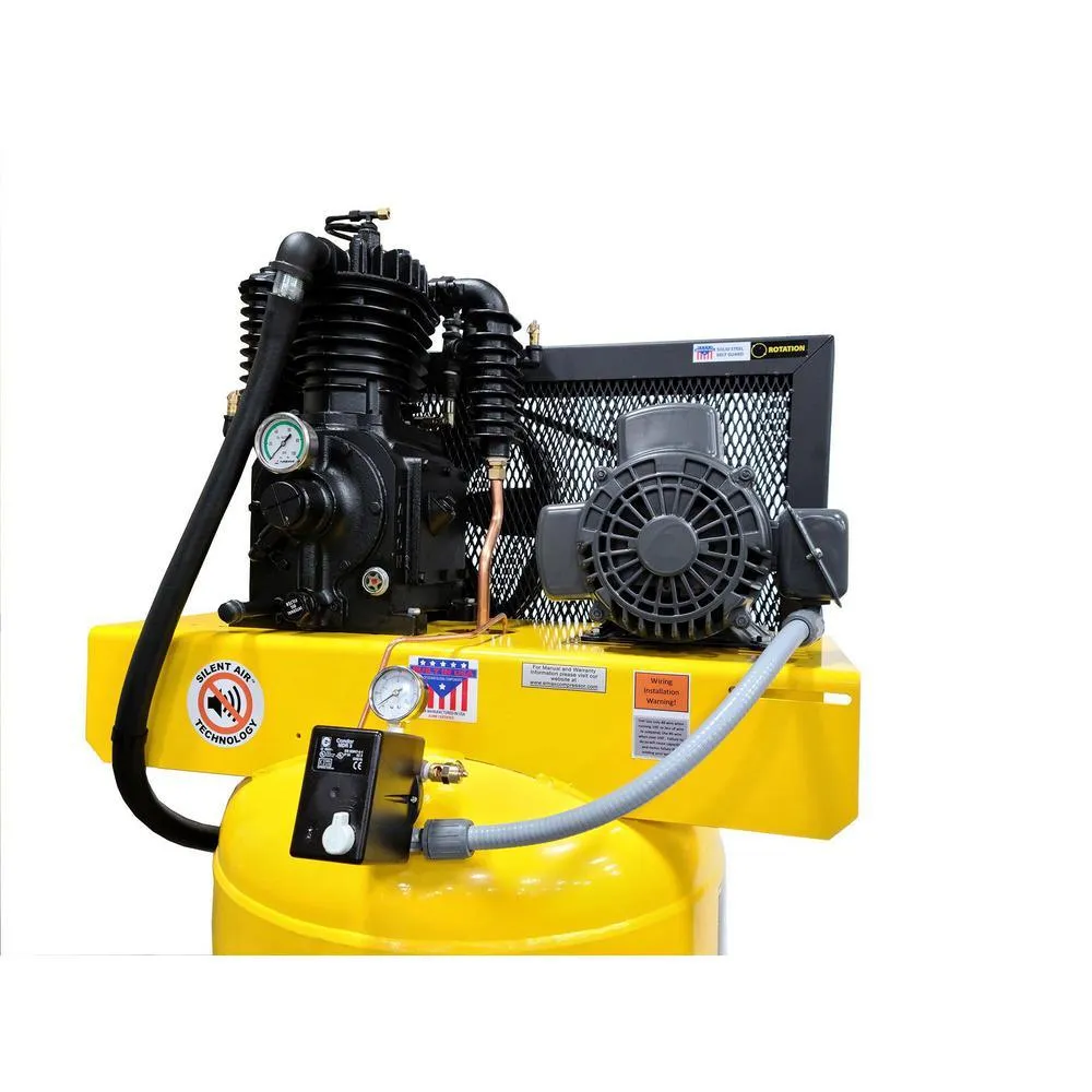 EMAX Industrial Series 80 Gal. 5 HP 1-Phase Silent Air Electric Air Compressor with Pressure Lubricated Pump, photo 3 of 5