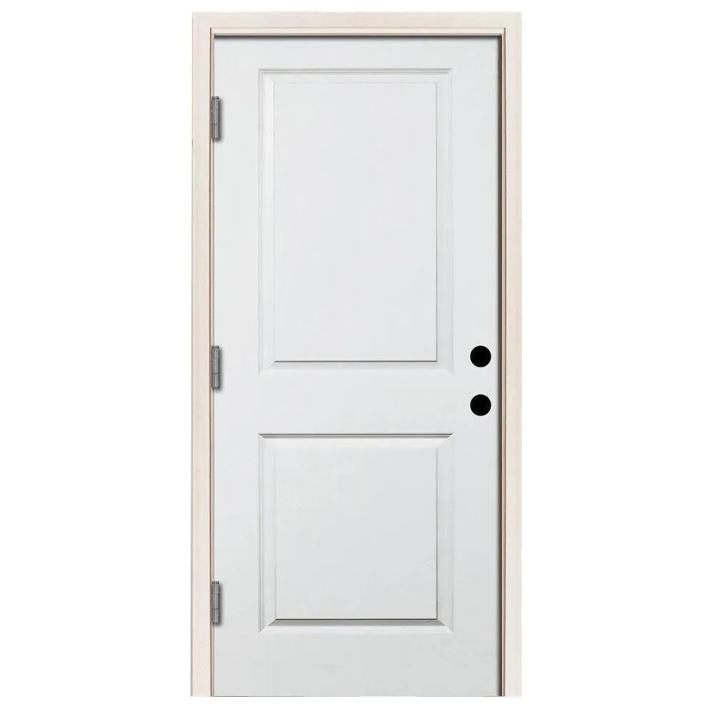 Steves & Sons 36 in. x 80 in. Premium 2-Panel Square Primed White Steel Prehung Front Door, Right-Hand Inswing, 4 in. Wall, photo 7 of 11