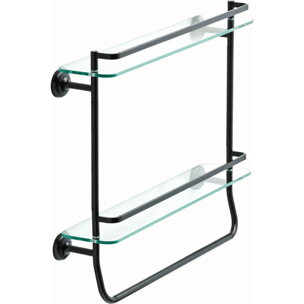 Delta 20 in. W Double Glass Shelf with Towel Bar in Brushed Nickel, photo 11 of 11