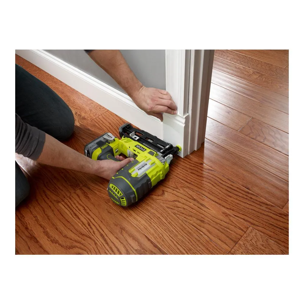RYOBI 18-Volt ONE+ Lithium-Ion Cordless AirStrike 16-Gauge Cordless Straight Finish Nailer (Tool Only) with Sample Nails, photo 7 of 16