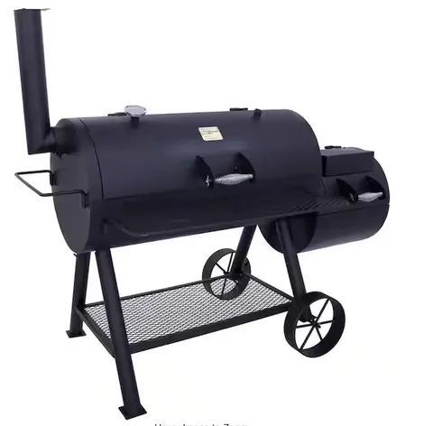 Longhorn Offset Smoker in Black with 1,060 sq. in. Cooking Space