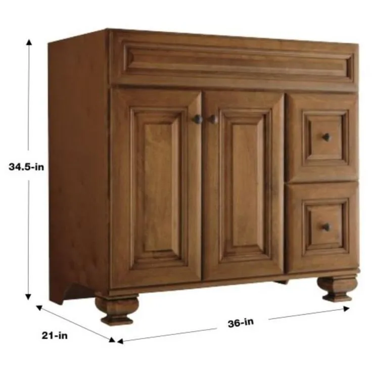 Diamond FreshFit Ballantyne 36-in Mocha with Ebony Glaze Bathroom Vanity Cabinet, photo 9 of 11