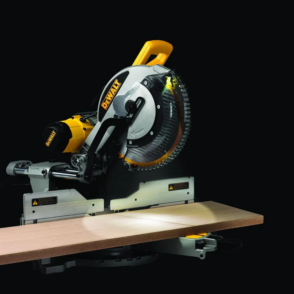 DEWALT 15 Amp Corded 12 in. Double-Bevel Sliding Compound Miter Saw with Bonus 20 Series 12 in. 60T Fine Finish Saw Blade, photo 4 of 13