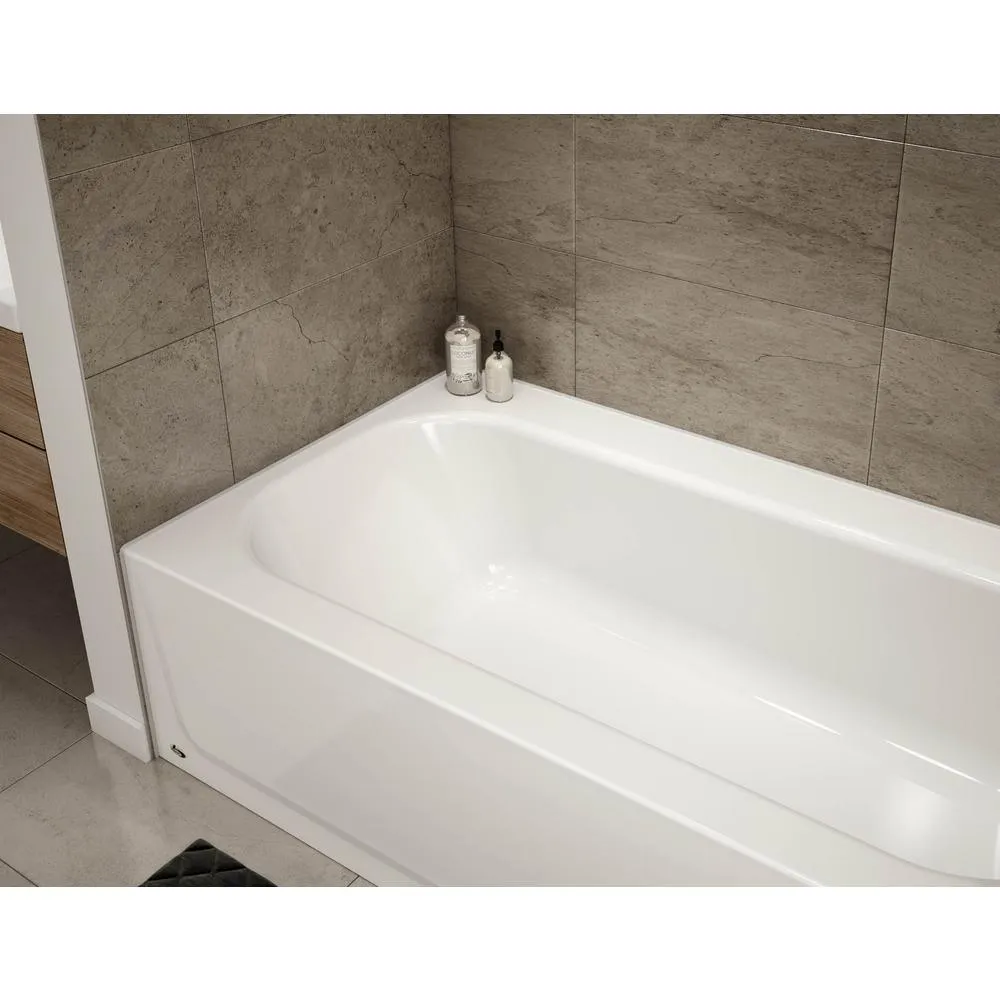Bootz Industries Maui Plus 60 in. Right Drain Rectangular Alcove Soaking Bathtub in White, photo 2 of 5