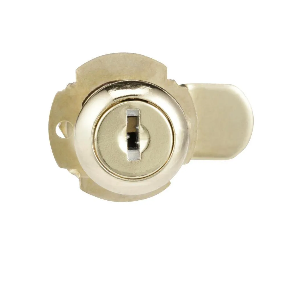 13/16 in., Steel, Brass Plated, Keyed Drawer and Cabinet Cam Lock, photo 3 of 7
