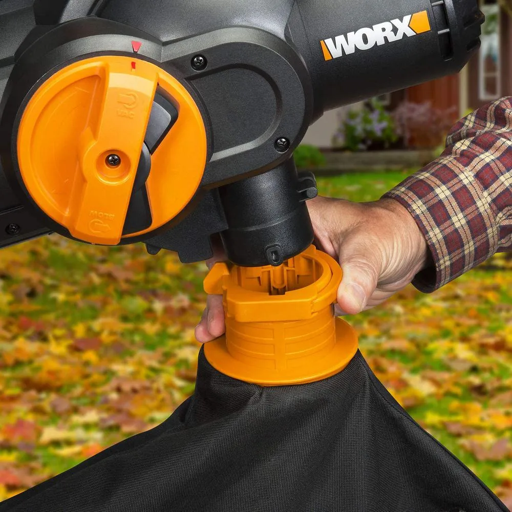 Worx TRIVAC 2.0 70 MPH 600 CFM Electric 12 Amp 3-in-1 Blower, Mulcher, Yard and Lawn Vacuum with Metal Impeller, photo 12 of 12