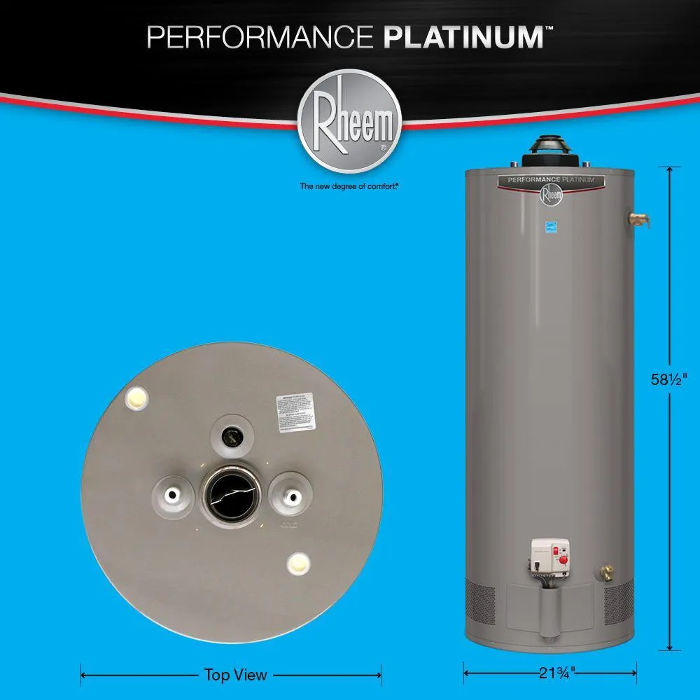Performance Platinum 50 Gal. Tall 12 Year 40,000 BTU Natural Gas ENERGY STAR Tank Water Heater, photo 2 of 7