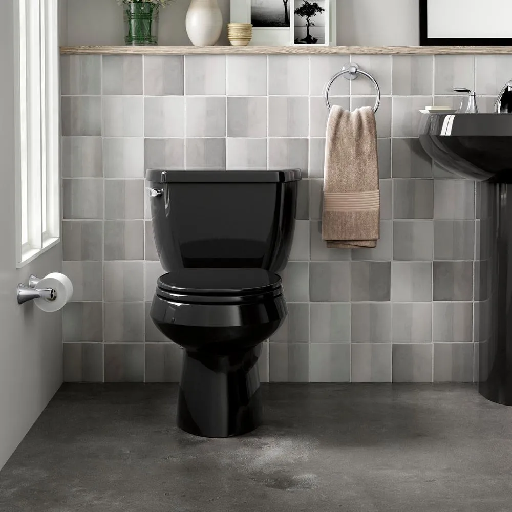 Wellworth Classic 2-Piece 1.28 GPF Single Flush Round Front Toilet with Class Five Flushing Technology in Black, photo 5 of 12