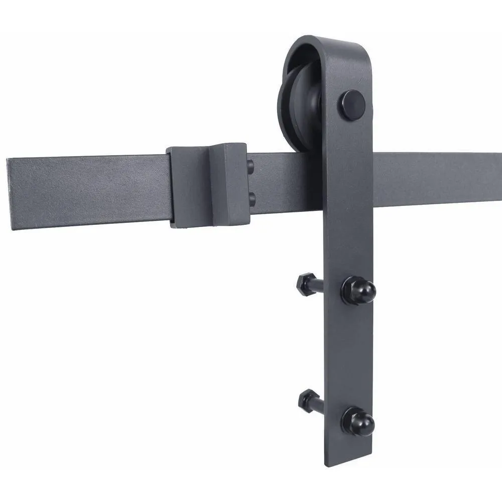 CALHOME K Series 36 in. x 84 in. Gray Stained Knotty Pine Wood Interior Sliding Barn Door with Hardware Kit, photo 3 of 6