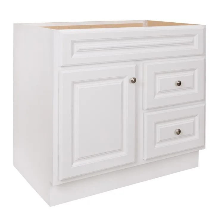 Hampton Bay Hampton 36 in. W x 21 in. D x 33.5 in. H Bathroom Vanity Cabinet Only in White, photo 6 of 17