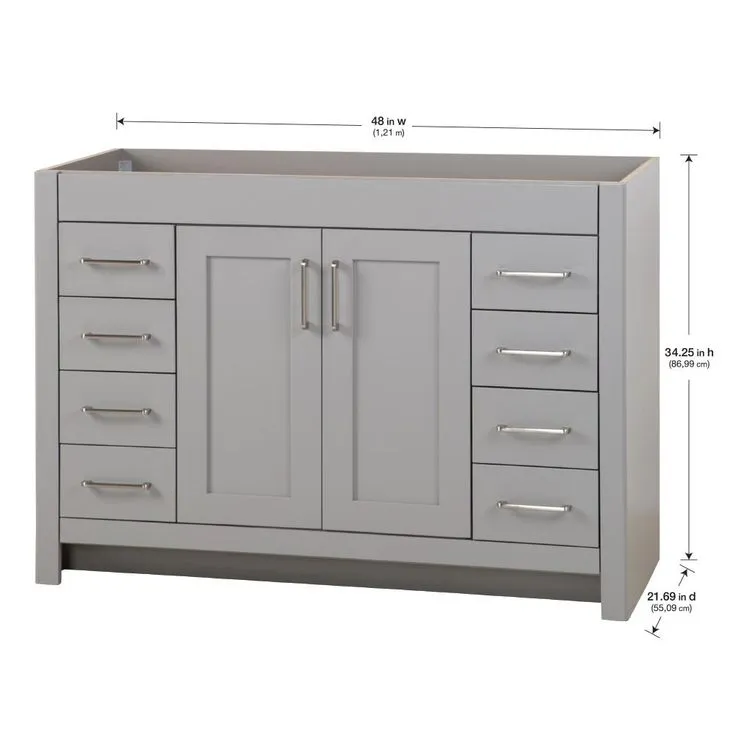 Westcourt 48 in. W x 21 in. D x 34 in. H Bath Vanity Cabinet Only in Sterling Gray, photo 5 of 17