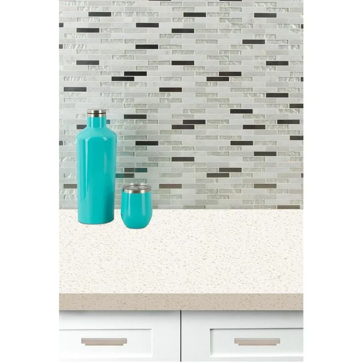 MSI Ocean Crest Brick 12 in. x 12 in. x 8 mm Glass Metal Stone Mesh-Mounted Mosaic Wall Tile (10 sq. ft. / case), photo 5 of 10