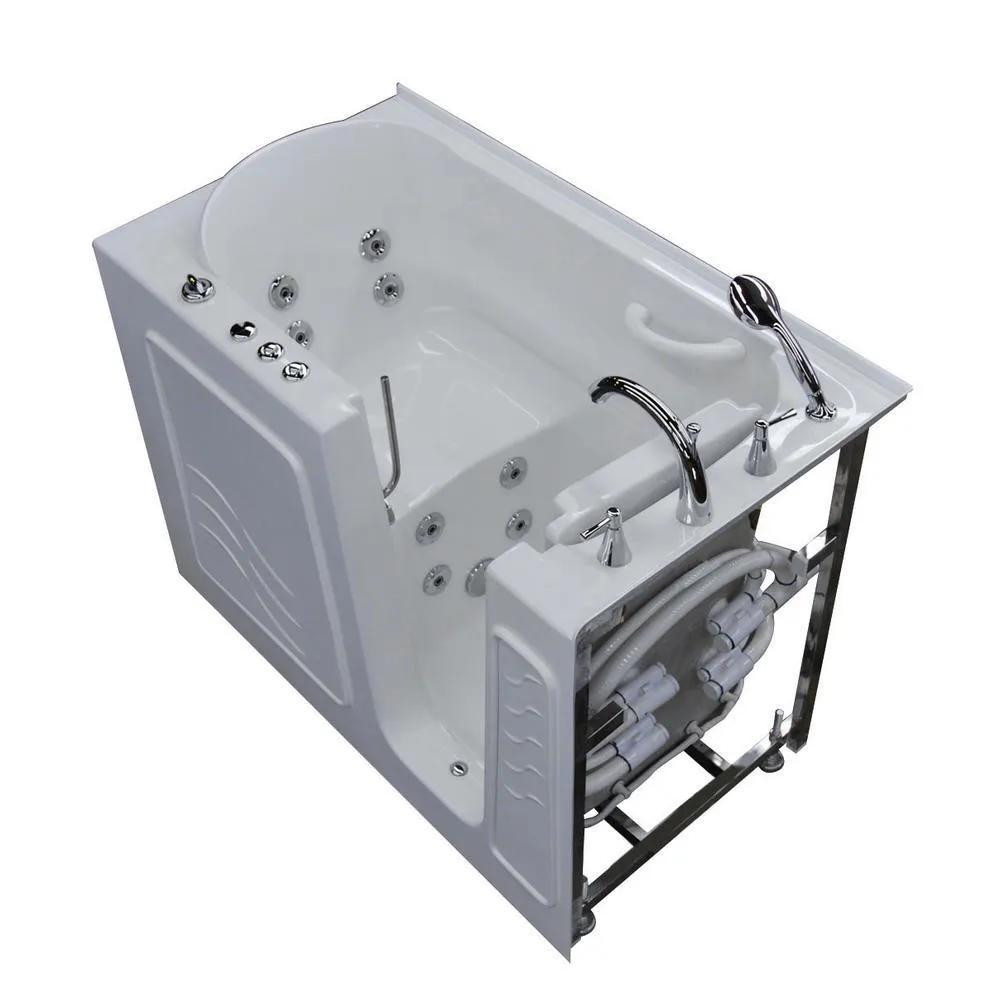 Universal Tubs 52.75 in. Walk-In Whirlpool Bathtub in White with 1.6 GPF Single Flush Toilet, photo 3 of 8