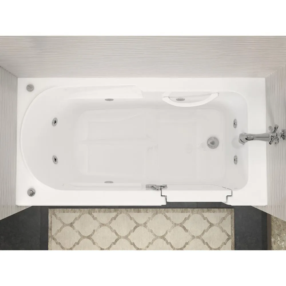 Universal Tubs Nova Heated Step-In 5 ft. Walk-In Whirlpool Bathtub in White with Chrome Trim, photo 5 of 15