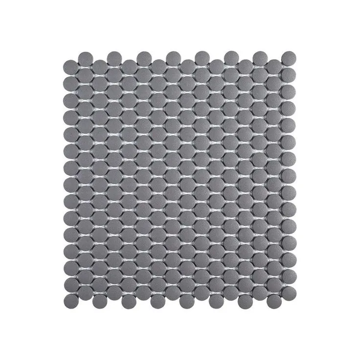 Jeffrey Court Thunderhead Gray 12.25 in. x 11.375 in. x 6 mm Penny Round Matte Porcelain Wall and Floor Mosaic Tile, photo 5 of 7