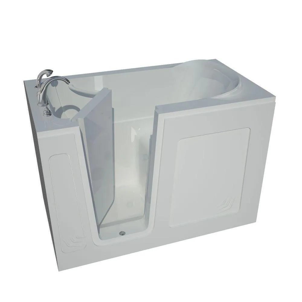Rampart 4.5 ft. Walk-in Non-Whirlpool Bathtub with Easy Up Adhesive Wall Surround in White, photo 6 of 7