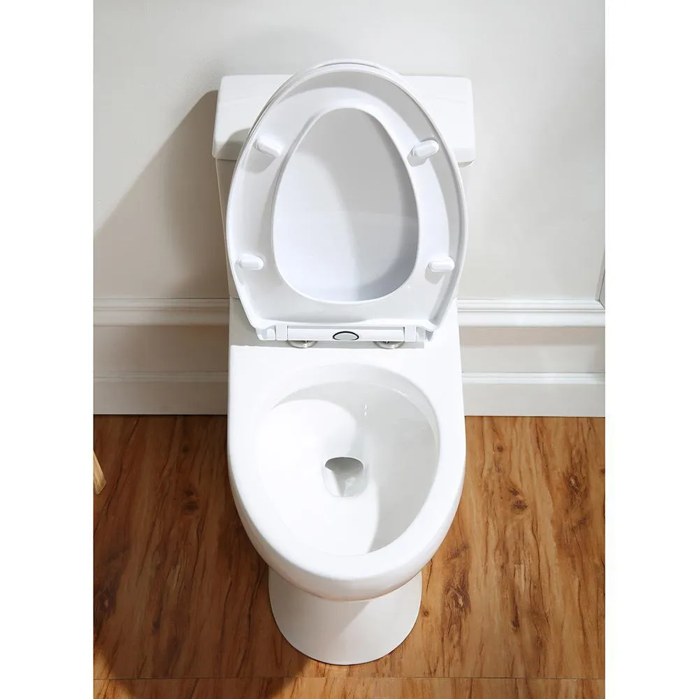 Glacier Bay Beck 2-Piece 1/1.6 GPF Dual Flush Elongated Toilet in White, Seat Included, photo 4 of 11
