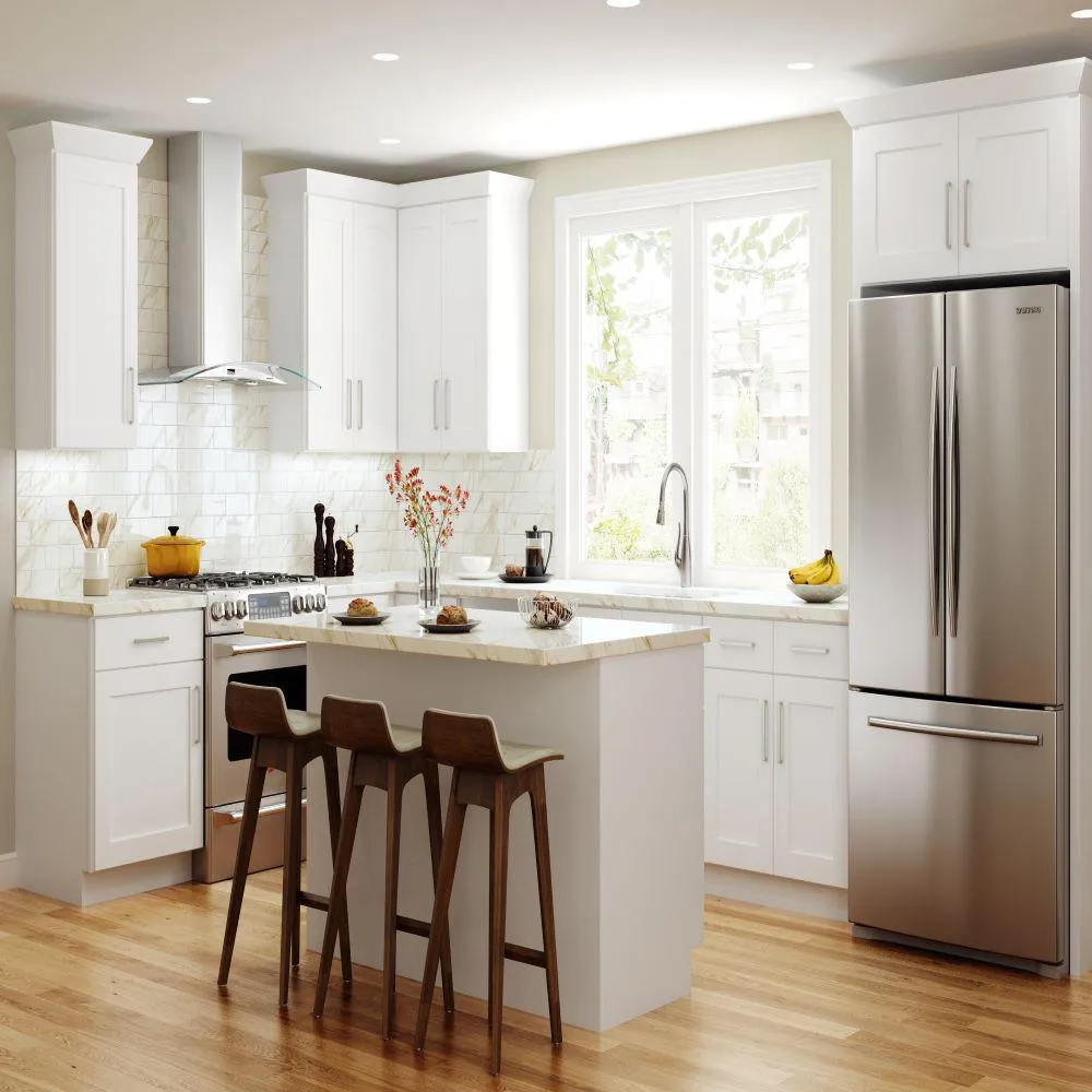 Shaker Ready To Assemble 36 in. W x 24 in. H x 12 in. D Plywood Wall Kitchen Cabinet in Denver White Painted Finish, photo 4 of 5