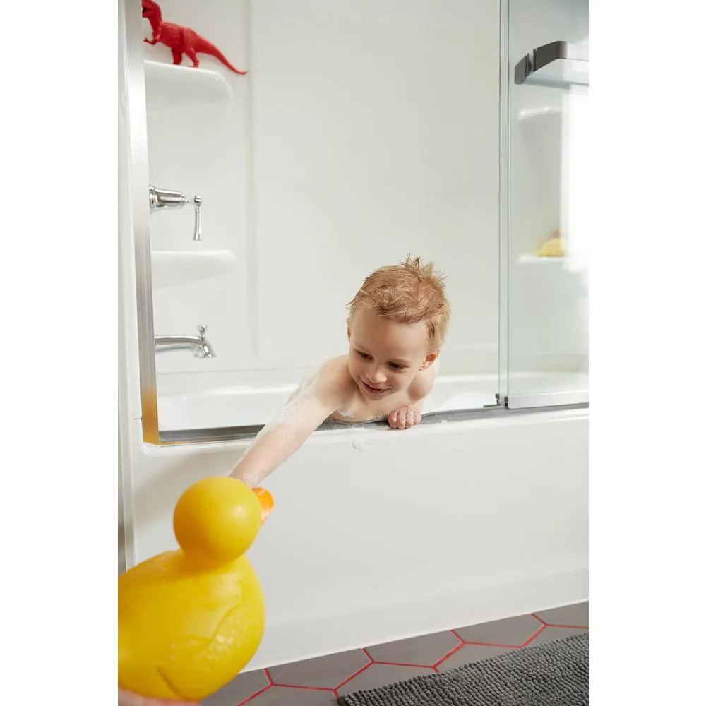 Ensemble Alcove 60 in. x 30 in. x 55 in. Fixed 3-Piece Direct-to-Stud Tub Surround in White, photo 9 of 9
