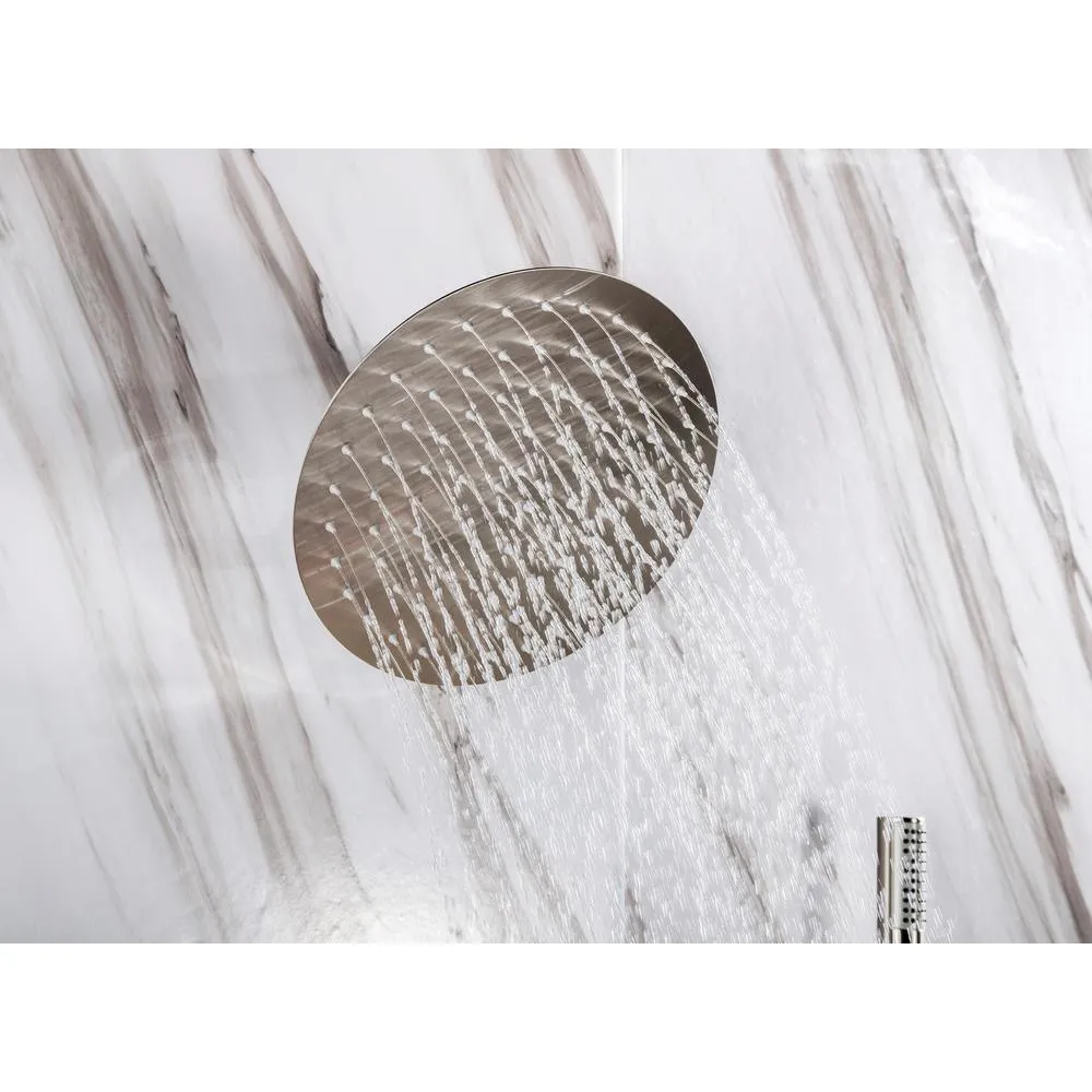 Rain 2-Handle Tub and Shower Faucet System with 3-Setting with 304T Stainless Steel in Brush Nickel(Valve Included), photo 4 of 5