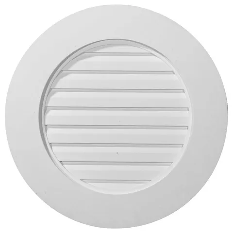 23 × 23 in Round Primed Polyurethane Paintable Gable Louver Vent