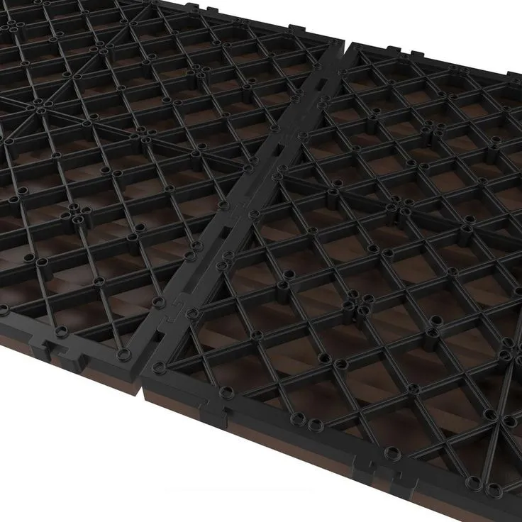 Pure Garden 12 in. x 12 in. Brown Outdoor Interlocking Slat Polypropylene Patio and Deck Tile Flooring (Set of 6), photo 7 of 8