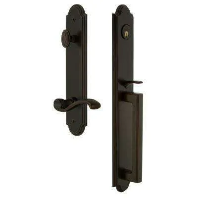 Cordoba Single Cylinder Antique Brass Door Handleset