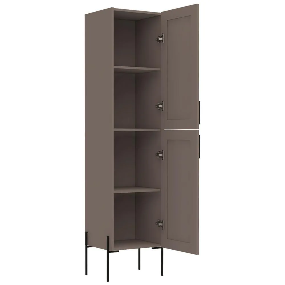 Svedin 18 in. W x 13 in. D x 71 in. H Free Standing Tall Bathroom Linen Cabinet in Taupe, photo 3 of 9