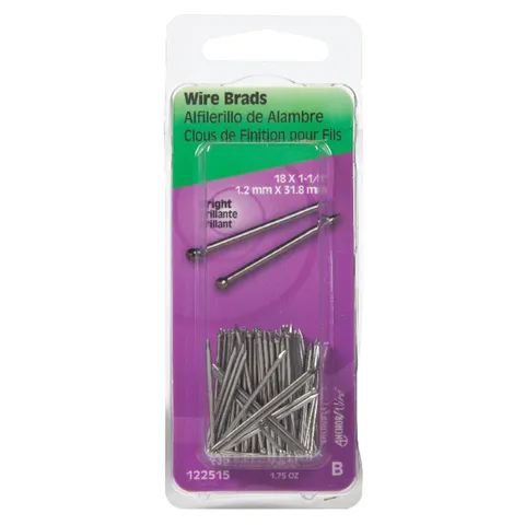 18-Gauge Bright Steel Brad Nails, 1.25 in