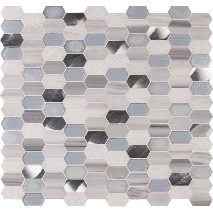 MSI Harlow Picket 11.5 in. x 12.4 in. x 8 mm Textured Multi-Surface Mesh-Mounted Mosaic Tile (9.90 sq. ft. / case), photo 8 of 8