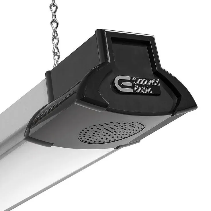 40 in. 64-Watt Equivalent Integrated LED Black Brushed Nickel Shop Light with Bluetooth Speakers 3500 Lumens 4000K, photo 5 of 7