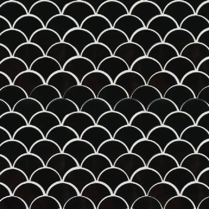 MSI Retro Gray Scallop 13.19 in. x 11.22 in. x 6mm Glossy Porcelain Mesh-Mounted Mosaic Tile (13.65 sq. ft. / case), photo 2 of 3