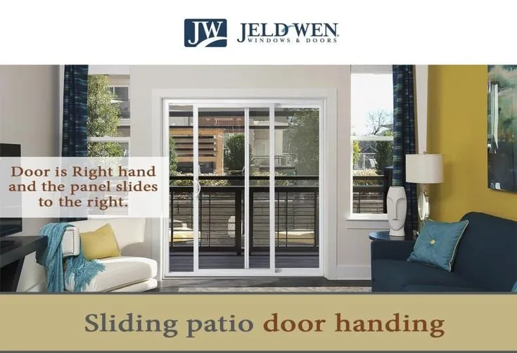JELD-WEN 96-in x 80-in 4-9/16-in Low-e White Vinyl Sliding Right-Hand Sliding Double Patio Door Screen Included, photo 8 of 8